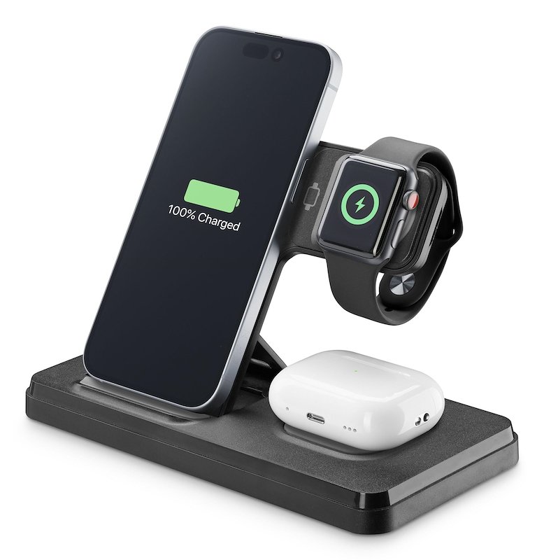 Cellularline Caricabatterie WIRESTAND3IN1FBK