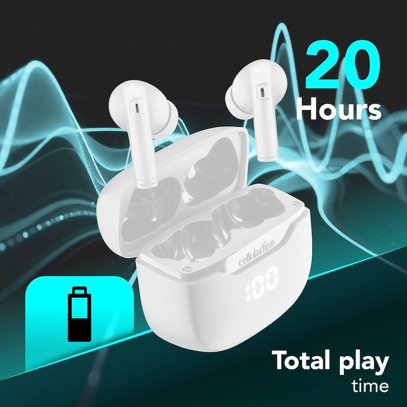 Cellularline Auricolari TWS Bluetooth KEY con Custodia LED - 10