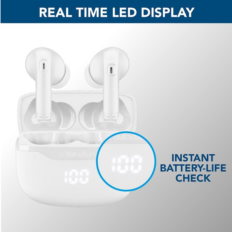 Cellularline Auricolari TWS Bluetooth KEY con Custodia LED - 5