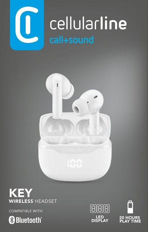 Cellularline Auricolari TWS Bluetooth KEY con Custodia LED - 2