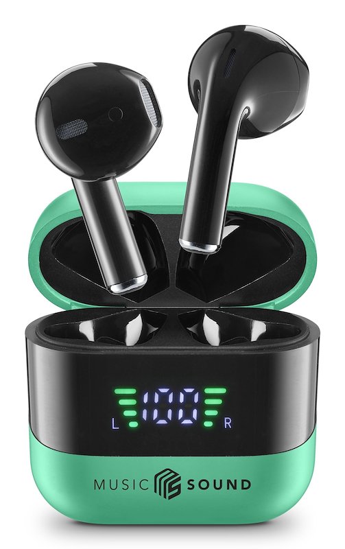 Cellularline Cuffie Wireless Bluetooth MusicSound Spark BTMSTWSSPARKG Verde