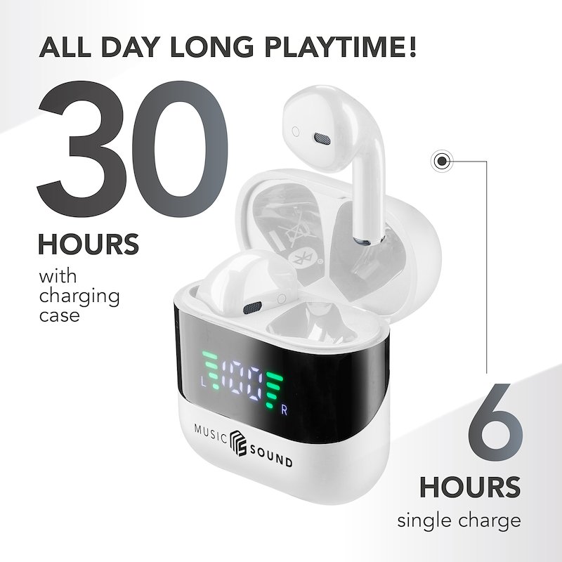 Cellularline Cuffie Wireless Bluetooth MusicSound Spark BTMSTWSSPARKW Bianco