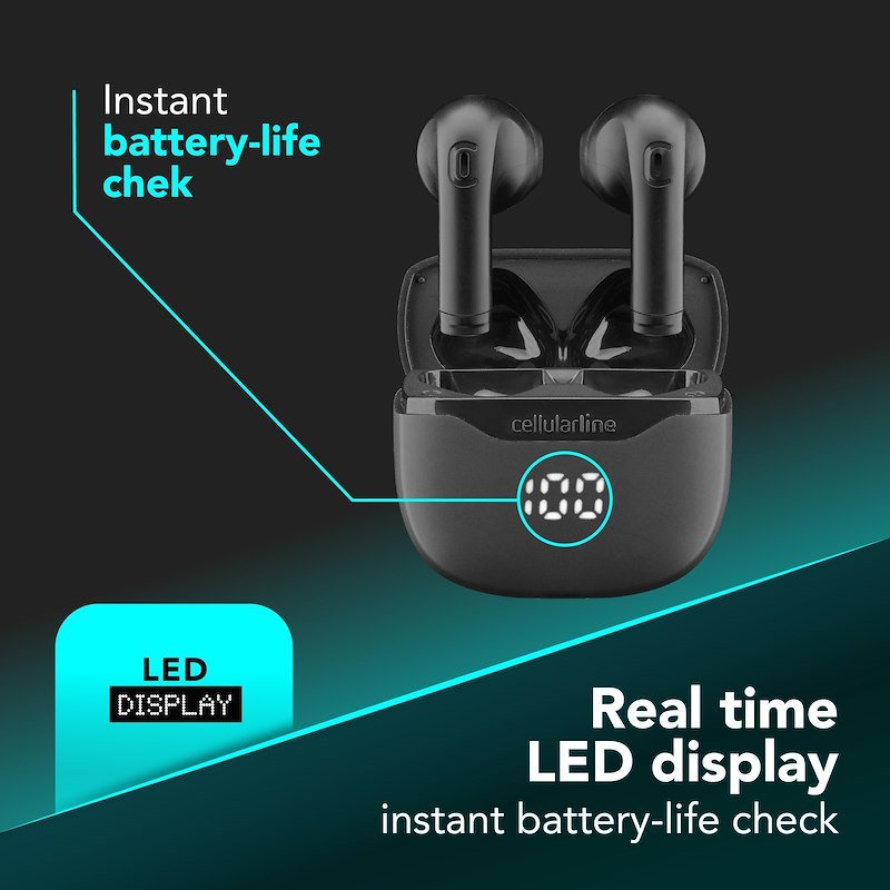 Cellularline Auricolare Bluetooth TWS CORE Nero - 11