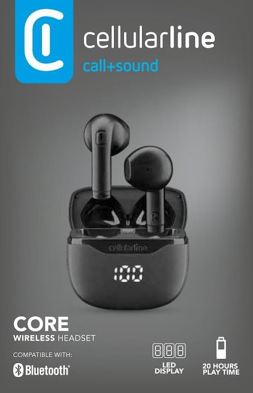 Cellularline Auricolare Bluetooth TWS CORE Nero - 3