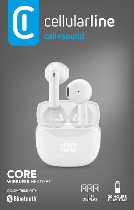 Cellularline Auricolari Bluetooth CORE Btcoretwsw Bianco