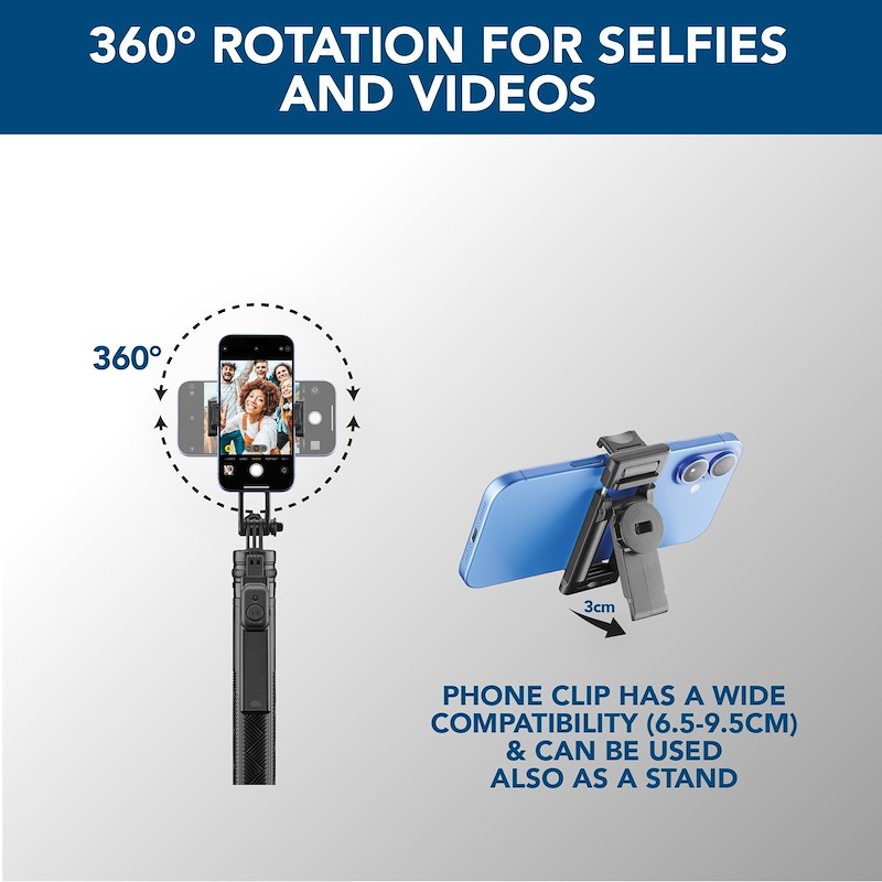 CellularLine SELFIE STICK MAX Btselfiestickmaxk Nero