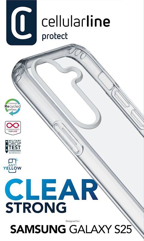 Cellularline Custodia Galaxy S25 Clear Protect Trasparente