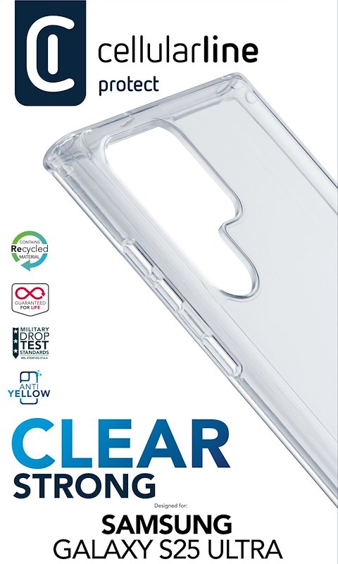Cellularline Custodia Galaxy S25 Ultra Clear Protect Trasparente