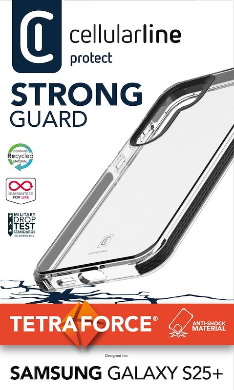 Cellularline Custodia Galaxy S25+ Tetra Force Strong Guard Nero