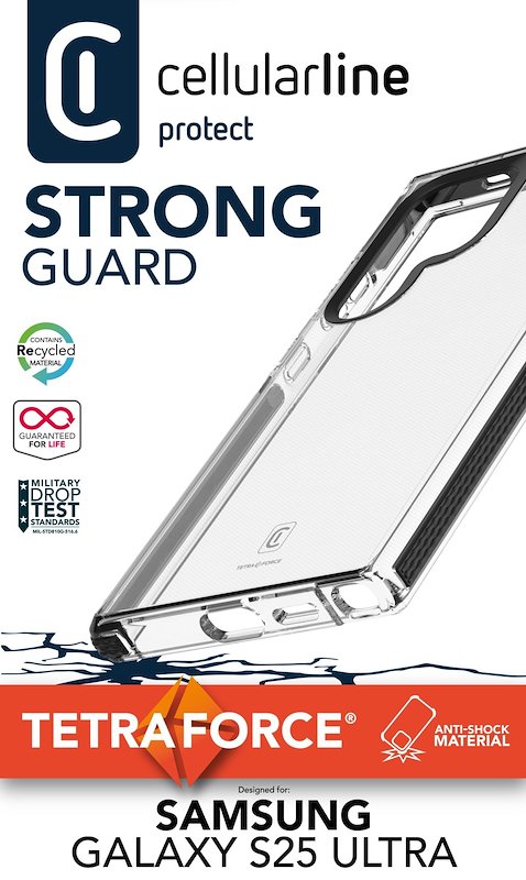 Cellularline Custodia Galaxy S25 Ultra Tetra Force Strong Guard Nero