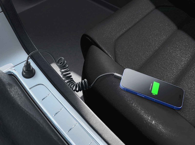 Cellularline USB to USB-C Spiral Cable Usbdatadrivea2c12k Nero