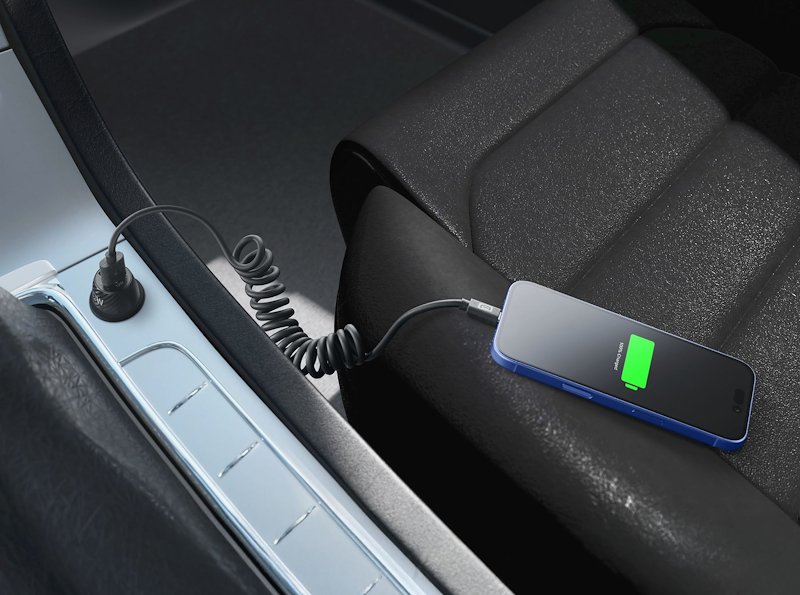 Cellularline USB to USB-C Spiral Cable Usbdatadrivea2c12k Nero