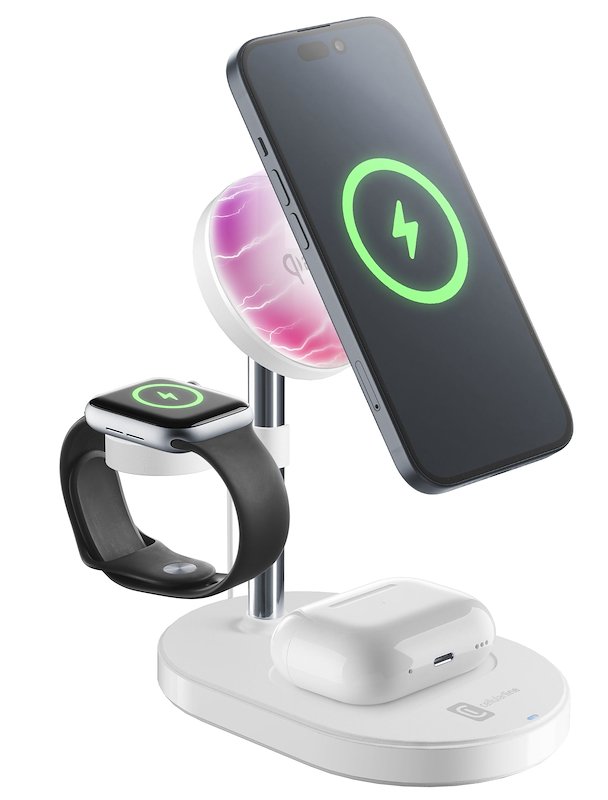 CellularLine Stazione di ricarica wireless MAG TRIO Wir3in1magqi2w