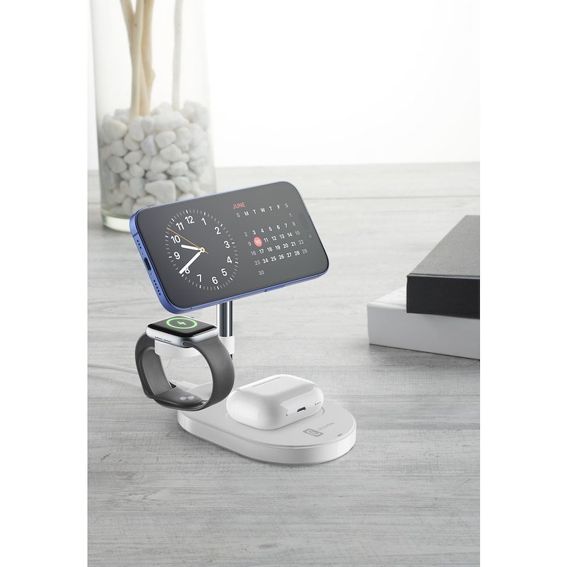 CellularLine Stazione di ricarica wireless MAG TRIO Wir3in1magqi2w