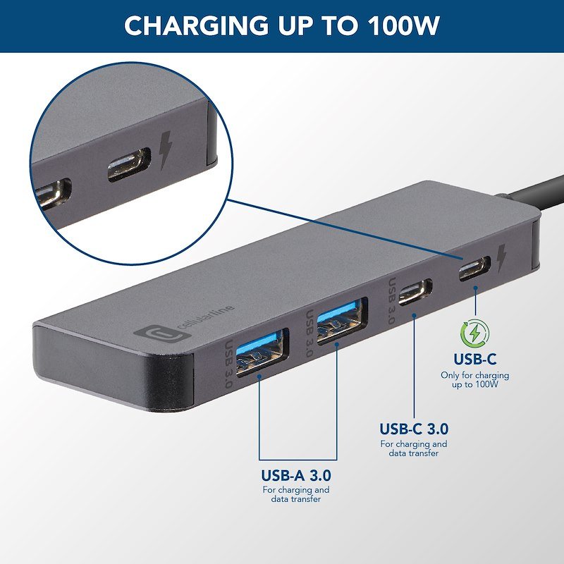 Cellularline Starter Hub Hubusbc4pd100wdk Nero