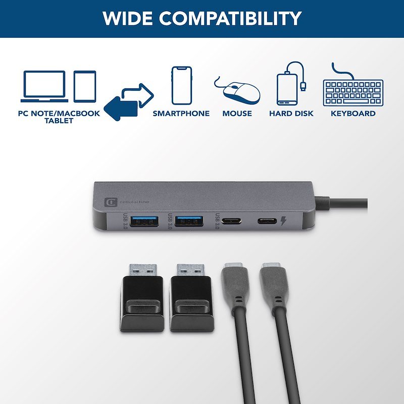 Cellularline Starter Hub Hubusbc4pd100wdk Nero