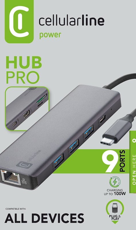 Cellularline Hub Pro Hubusbc9pd100wdk