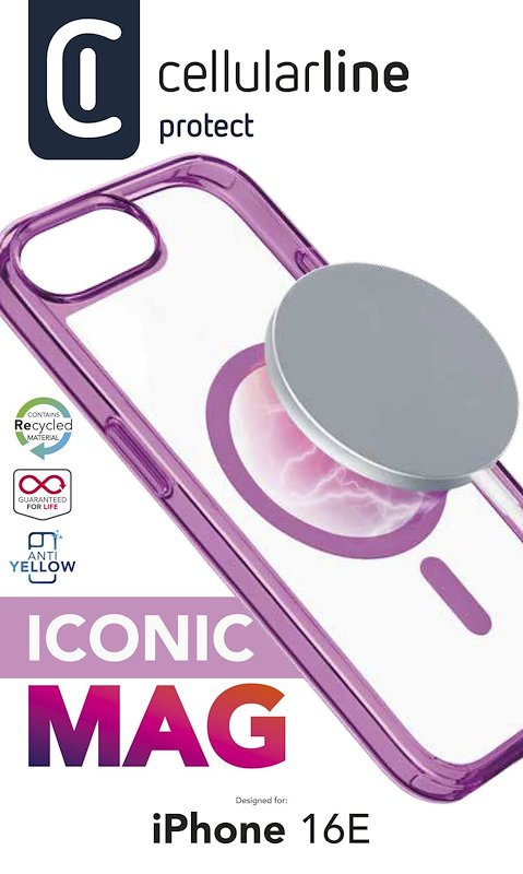 Cellularline Custodia iPhone 16e/17e Iconic Mag Rosa