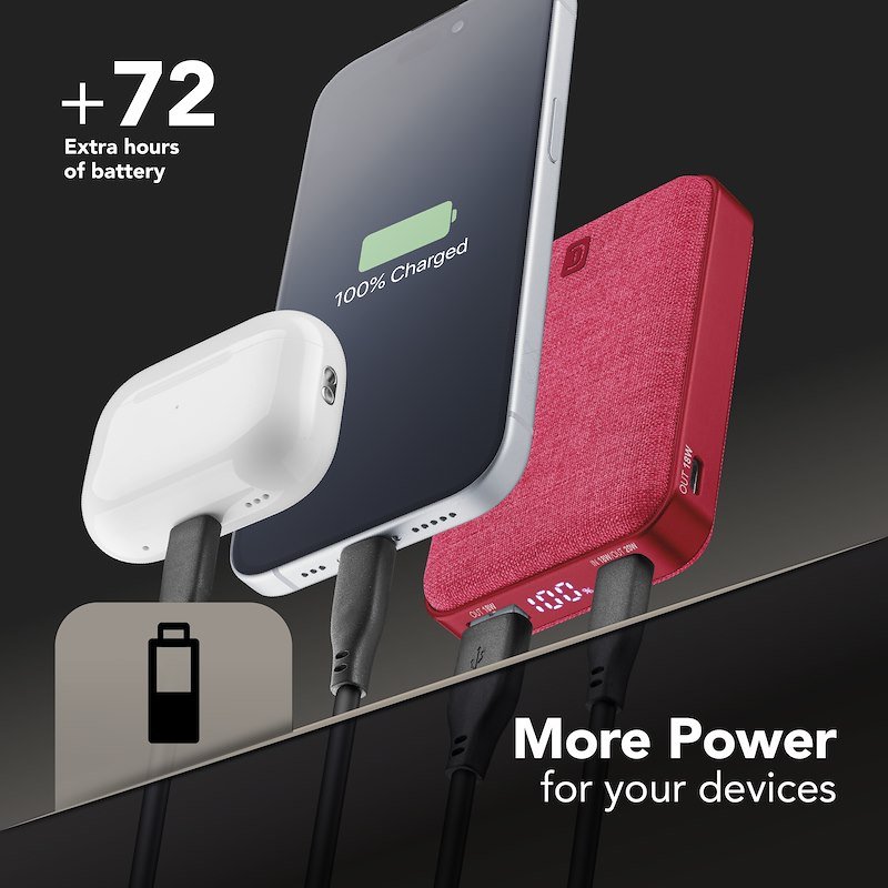 Cellularline Power Bank Glam Pbglam10000pdr rosso