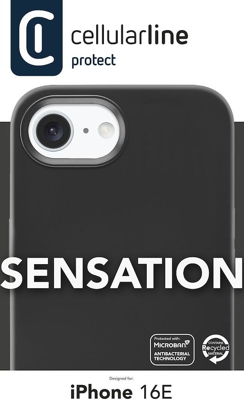 Cellularline Cover iPhone 16e/17e Sensationiphse4k Nero