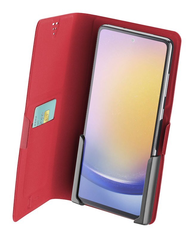 Cellularline Custodia a libro Slide & Click L multicompatibile Rosso