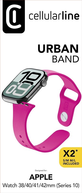 Cellularline Urban Band Cinturino Apple Watch 38/40/41/42mm (Series 10) rosa