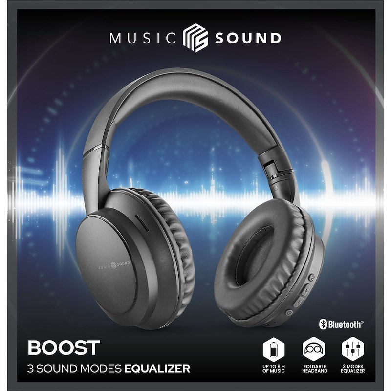 Cellularline Music Sound Cuffie a padiglione chiuso BOOST Black
