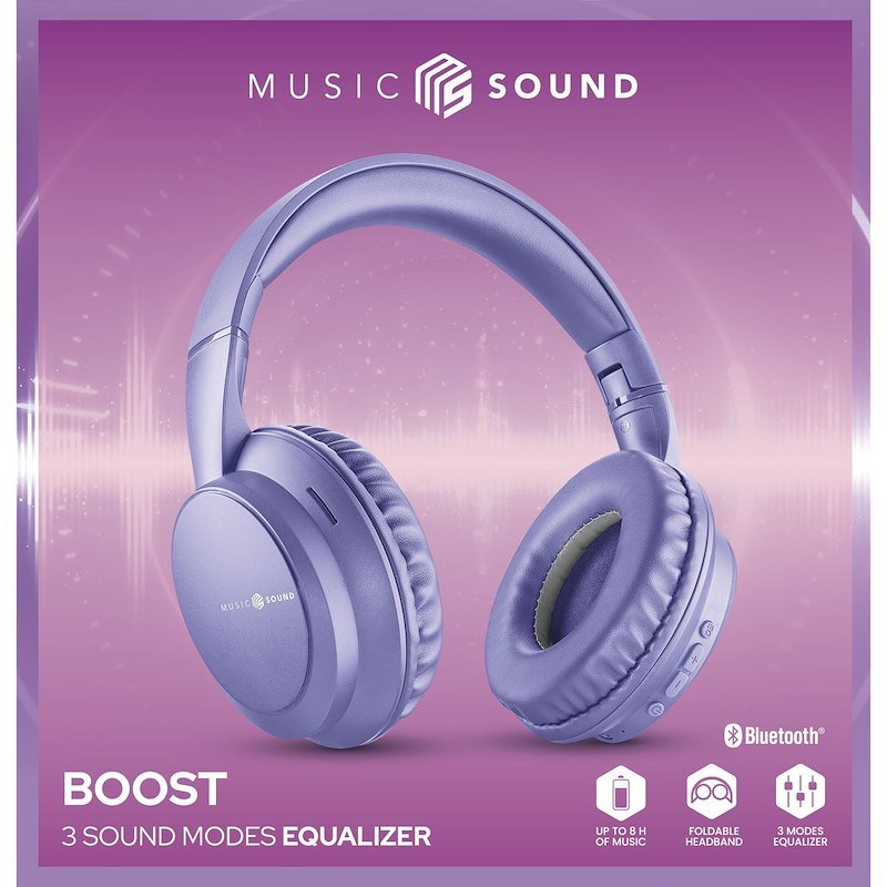 Cellularline Music Sound Cuffie a padiglione chiuso BOOST Purple