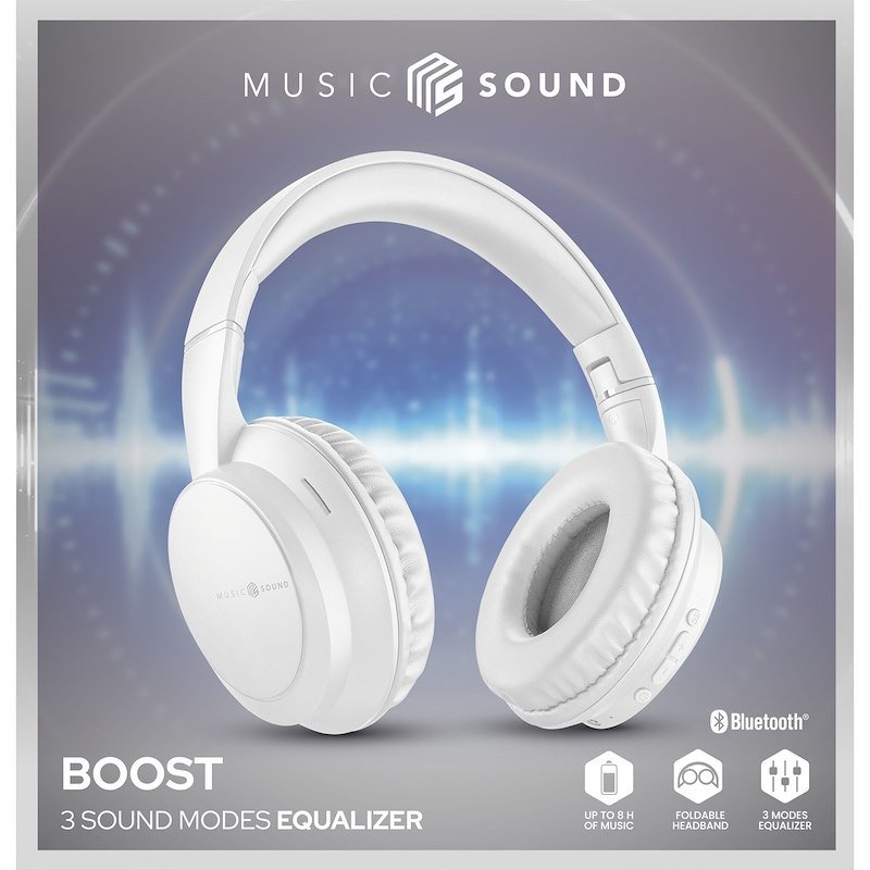 Cellularline Music Sound Cuffie a padiglione chiuso BOOST White