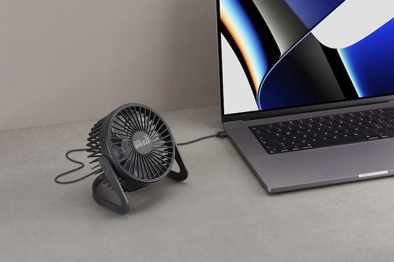 Cellularline Ventilatore portatile Desk Breeze con cavo USB Nero