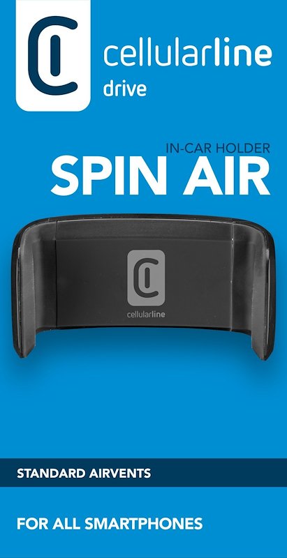 Cellularline Supporto Cellulare per Auto Spin Air Handyholderk Nero