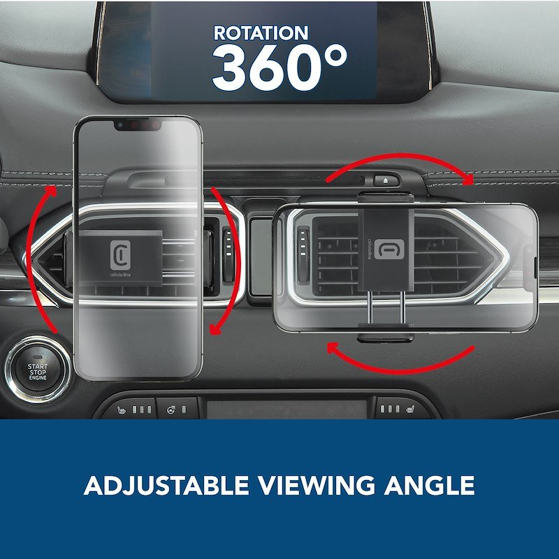 Cellularline Supporto Cellulare per Auto Spin Air Handyholderk Nero