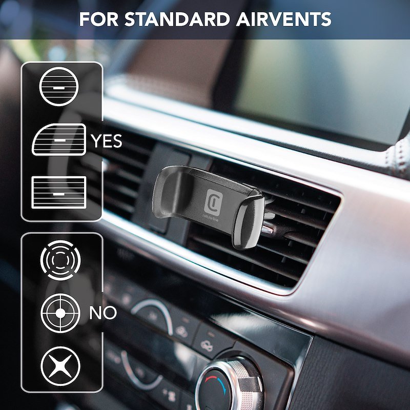 Cellularline Supporto Cellulare per Auto Spin Air Handyholderk Nero