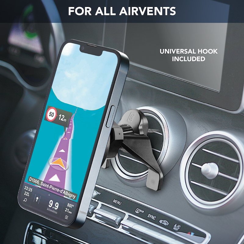 CellularLine Supporto auto magnetico Mag Qi2 Wireless Holder Nero