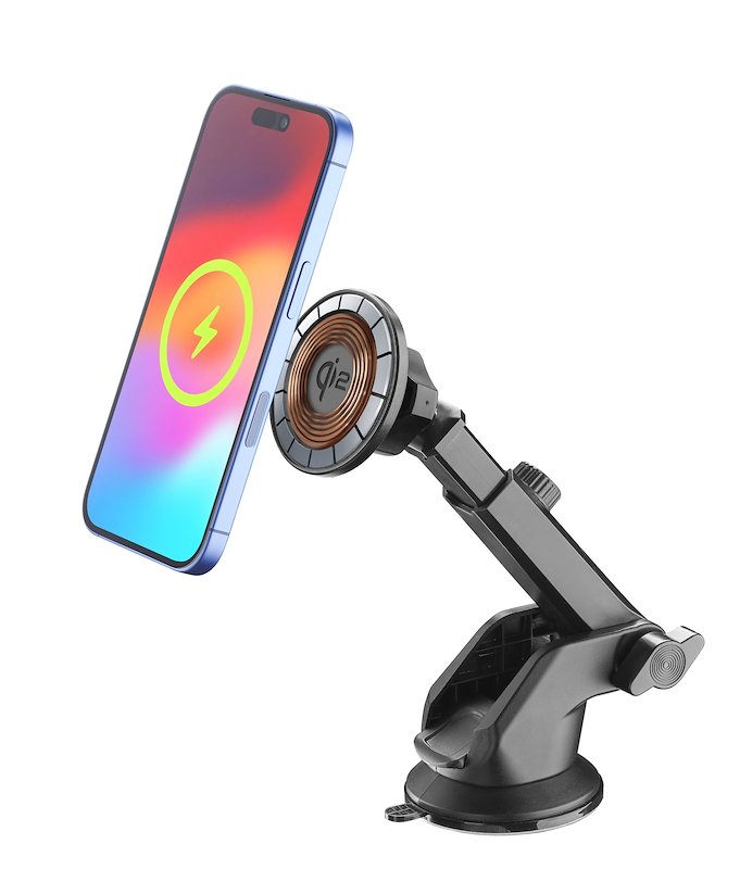 CellularLine Supporto auto magnetico Mag Qi2 Wireless Holder Nero