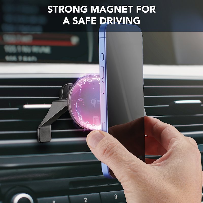 CellularLine Supporto auto magnetico Mag Qi2 Wireless Holder Nero
