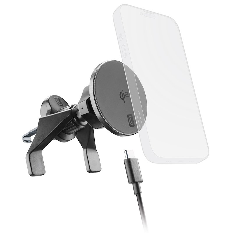 CellularLine Supporto auto magnetico Mag Qi2 Wireless Holder Nero