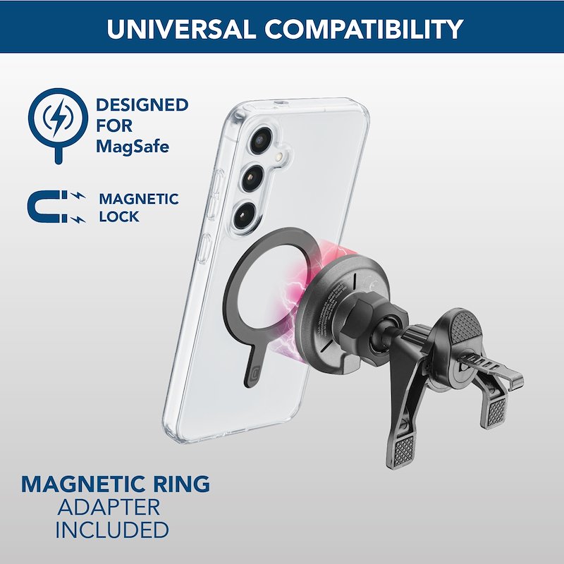 CellularLine Supporto auto magnetico Mag Qi2 Wireless Holder Nero