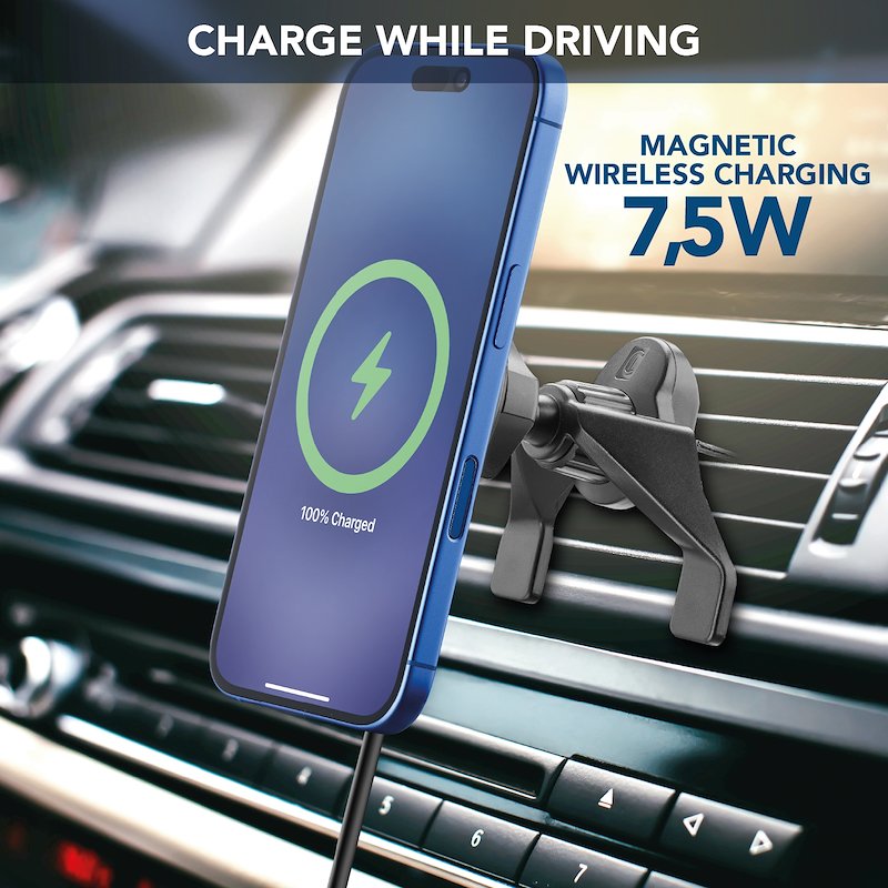 CellularLine Supporto auto magnetico Mag Wireless Charging Holder Nero