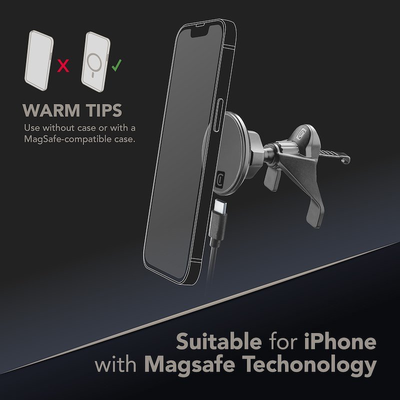 CellularLine Supporto auto magnetico Mag Wireless Charging Holder Nero