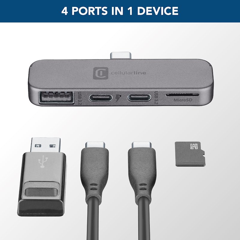 Cellularline  Smartphone Hub 4 porte Otgusbc4ptlk