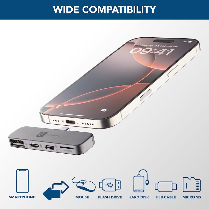 Cellularline  Smartphone Hub 4 porte Otgusbc4ptlk