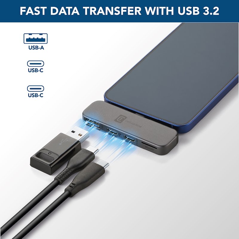 Cellularline  Smartphone Hub 4 porte Otgusbc4ptlk
