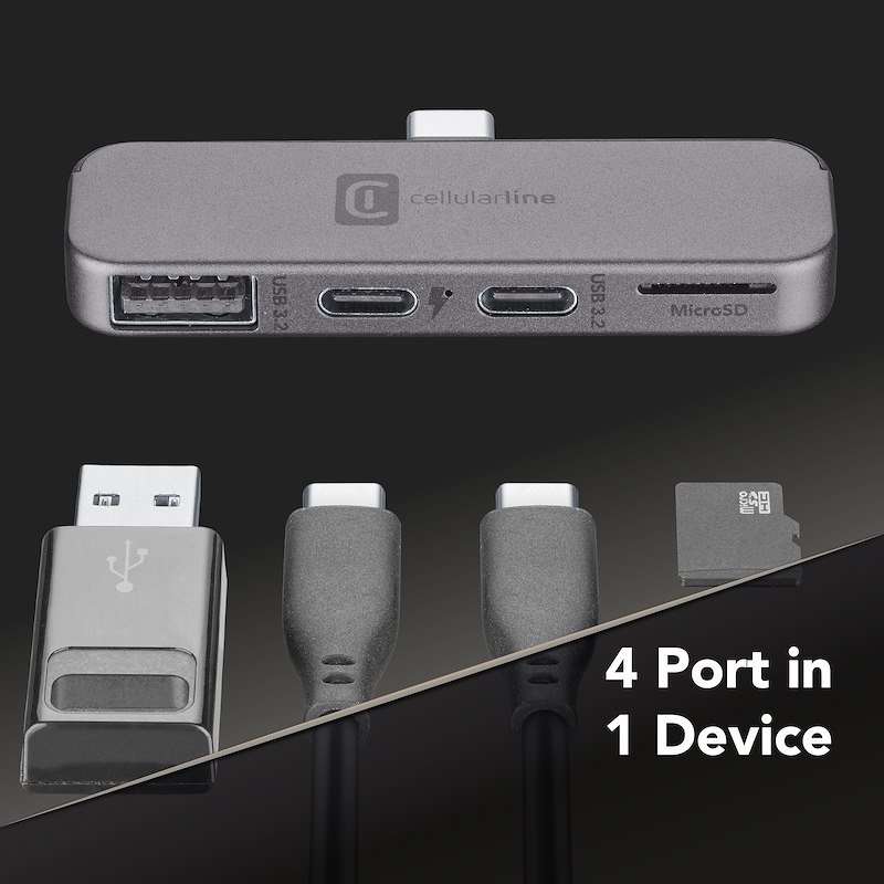Cellularline  Smartphone Hub 4 porte Otgusbc4ptlk