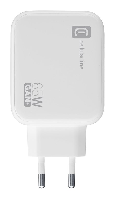 Cellularline Caricabatterie da rete Retractable Power 65W Achrollusbcgan65ww