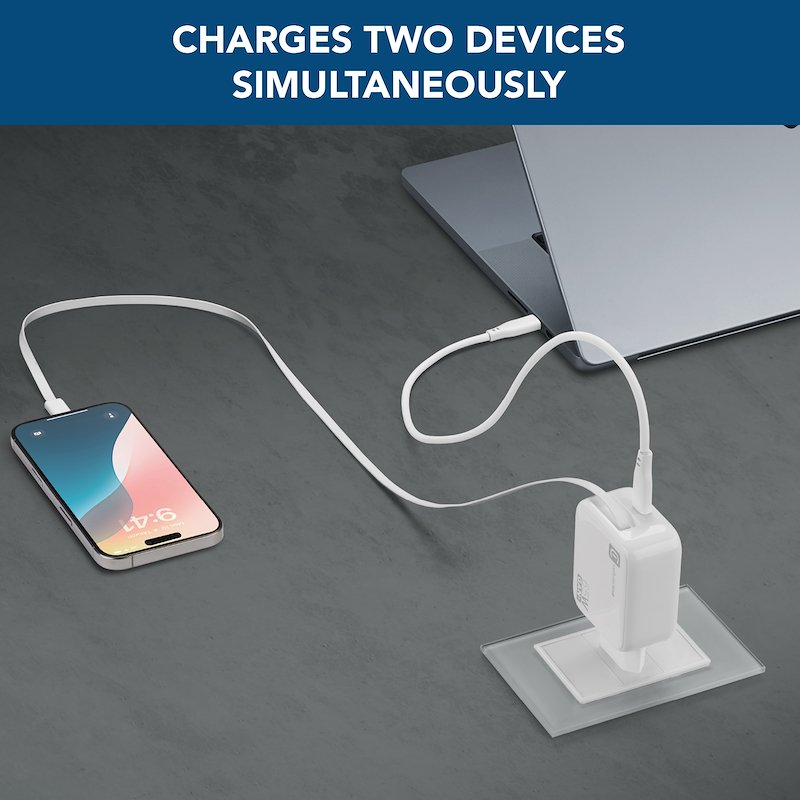 Cellularline Caricabatterie da rete Retractable Power 65W Achrollusbcgan65ww