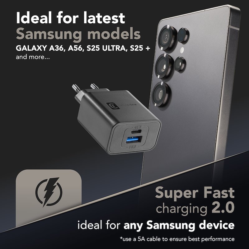 Cellularline Charger 45W  Achsmusb2pd45wk