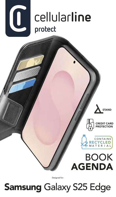 Cellularline Custodia Galaxy S25 Edge Book Agenda Nero