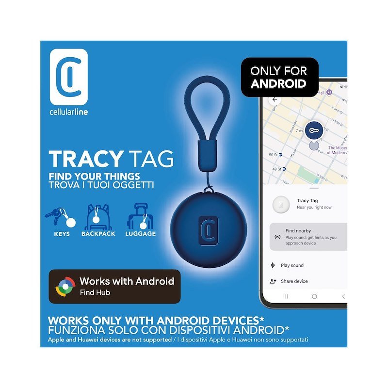Cellularline Tracy Tag FOR ANDROID Bttracytagandroidb Blu