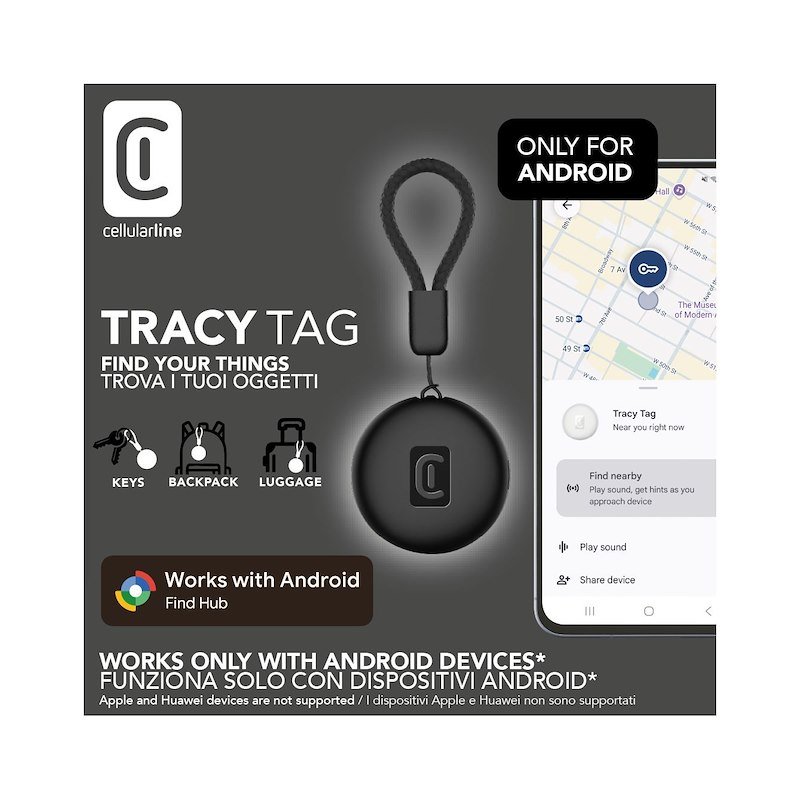 Cellularline Tracy Tag FOR ANDROID Bttracytagandroidk Nero